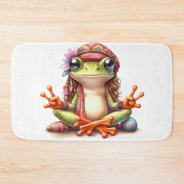 Item preview, Funky Frogs Hopping Into Zen! Cute Watercolor Hippie Frog designed and sold by dcohea.