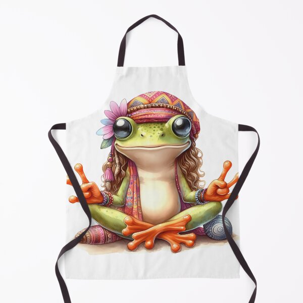 Item preview, Funky Frogs Hopping Into Zen! Cute Watercolor Hippie Frog designed and sold by dcohea.