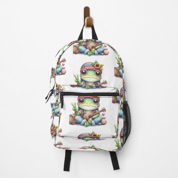 Item preview, Funky Frogs Hopping Into Zen! Cute Watercolor Hippie Frog designed and sold by dcohea.