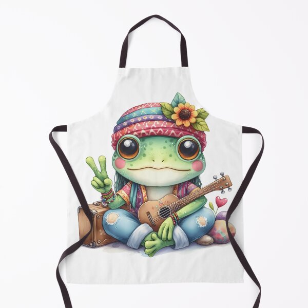 Item preview, Funky Frogs Hopping Into Zen! Cute Watercolor Hippie Frog designed and sold by dcohea.