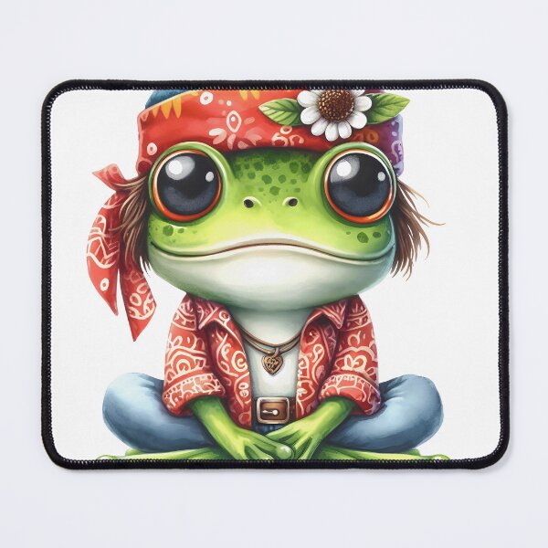 Item preview, Funky Frogs Hopping Into Zen! Cute Watercolor Hippie Frog designed and sold by dcohea.