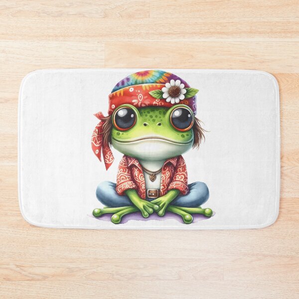 Item preview, Funky Frogs Hopping Into Zen! Cute Watercolor Hippie Frog designed and sold by dcohea.