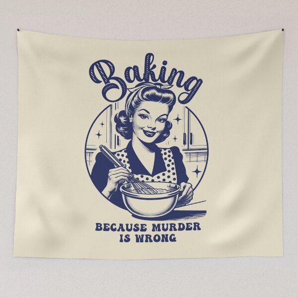 Item preview, Baking Because Murder Is Wrong designed and sold by nameonshirt.