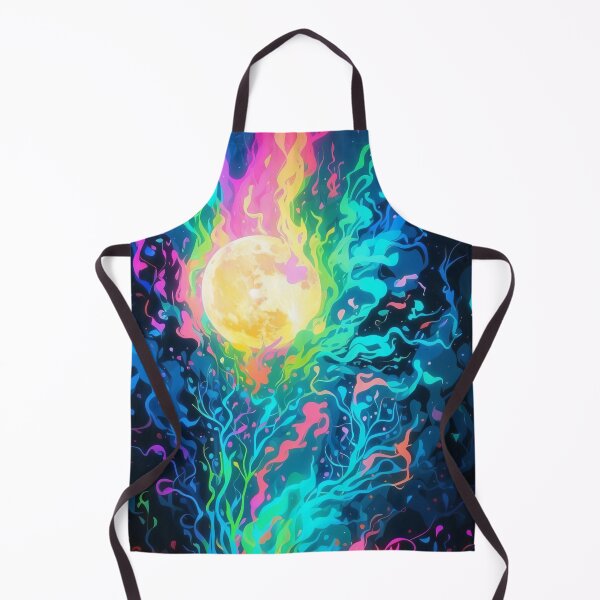 Item preview, Neon Blaze Cosmic Convergence of Fire and Moonlight designed and sold by ArtComixHaven.