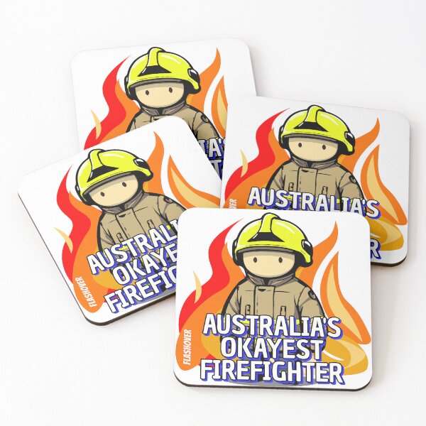 Item preview, Australia's Okayest Firefighter - Large Design - Urban - Male - Yellow Helmet designed and sold by Flashover.