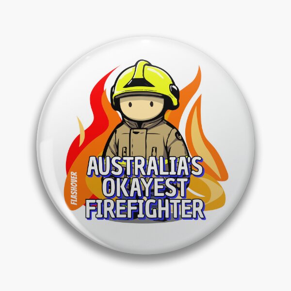 Item preview, Australia's Okayest Firefighter - Large Design - Urban - Male - Yellow Helmet designed and sold by Flashover.