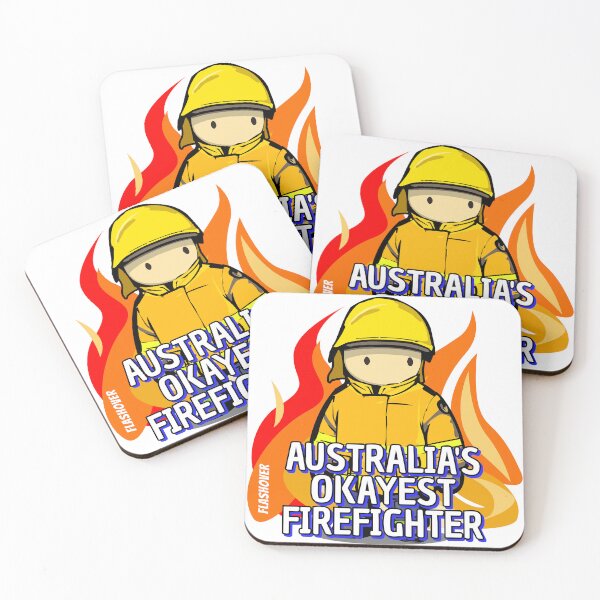 Item preview, Australia's Okayest Firefighter - Large Design - Rural - Male - Yellow Helmet designed and sold by Flashover.