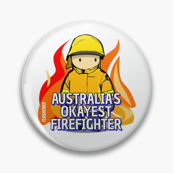 Item preview, Australia's Okayest Firefighter - Large Design - Rural - Male - Yellow Helmet designed and sold by Flashover.