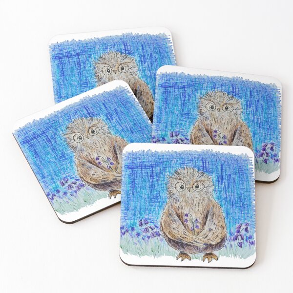 Item preview, Little Owl with Bluebells designed and sold by wildseadesign.