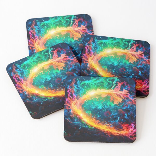 Item preview, Ethereal Flame Ring Dancing Lights in the Cosmic Void designed and sold by ArtComixHaven.