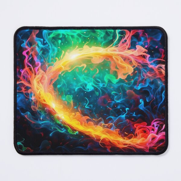 Item preview, Ethereal Flame Ring Dancing Lights in the Cosmic Void designed and sold by ArtComixHaven.