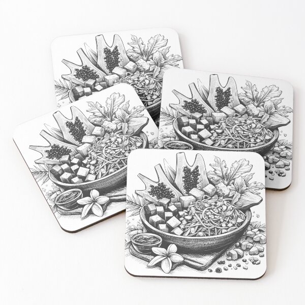 Item preview, Thai food line drawing art designed and sold by fatimah-SL.