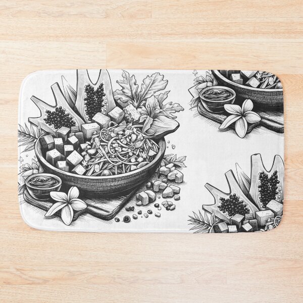 Item preview, Thai food line drawing art designed and sold by fatimah-SL.