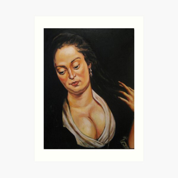 woman with mirror, after Rubens Art Print