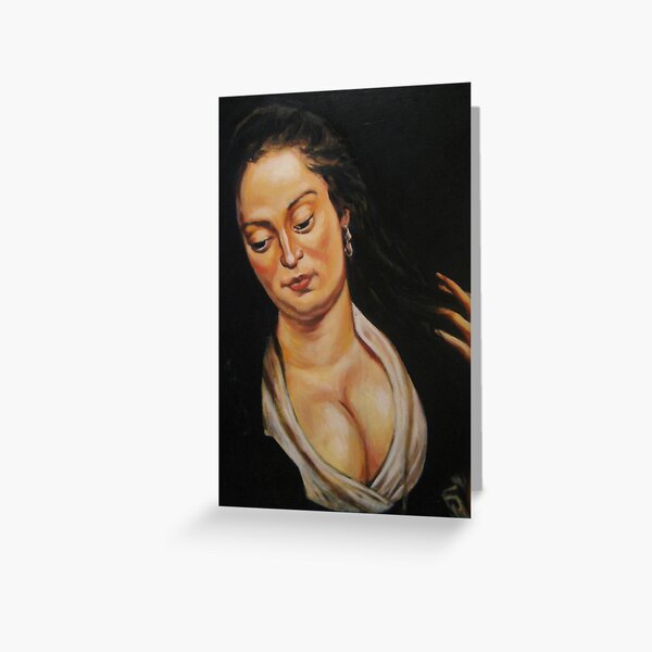 woman with mirror, after Rubens Greeting Card
