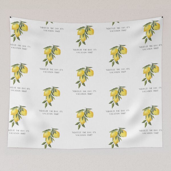 Item preview, Lemon With Inscription Squeeze The Day It's Vacation Time designed and sold by M R Design.