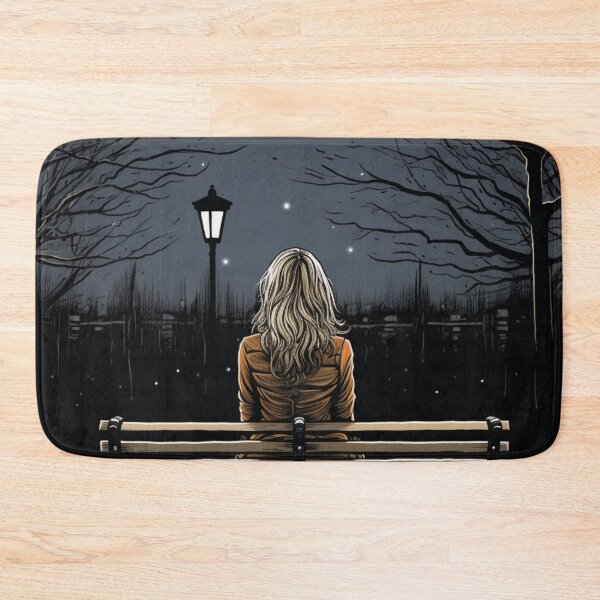 Item preview, Woman Sat on Moonlit Bench designed and sold by whitecat23.