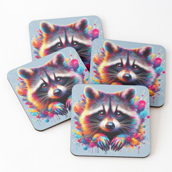 Item preview, Little cuddly raccoon looks so interested designed and sold by Berlini.