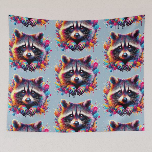 Item preview, Little cuddly raccoon looks so interested designed and sold by Berlini.