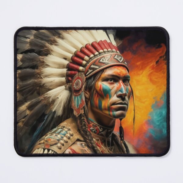 Item preview, Native American Indian Chief Jigsaw Puzzles Adults Kids 1000+ Pieces Native Warrior Chief Puzzle Design Hobby Love Vibrant Decor Unique gift designed and sold by Benjamin Heffernan.