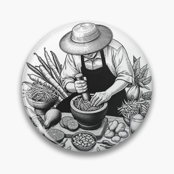 Item preview, Thai food line drawing art (1) designed and sold by fatimah-SL.