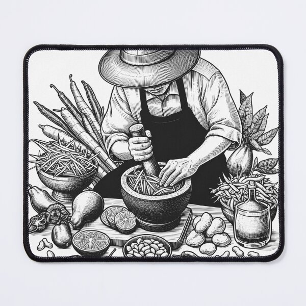 Item preview, Thai food line drawing art (1) designed and sold by fatimah-SL.
