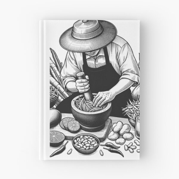 Item preview, Thai food line drawing art (1) designed and sold by fatimah-SL.