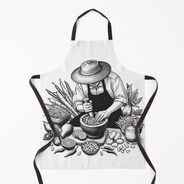 Item preview, Thai food line drawing art (1) designed and sold by fatimah-SL.