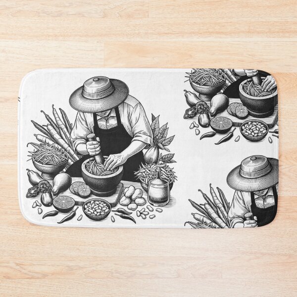 Item preview, Thai food line drawing art (1) designed and sold by fatimah-SL.