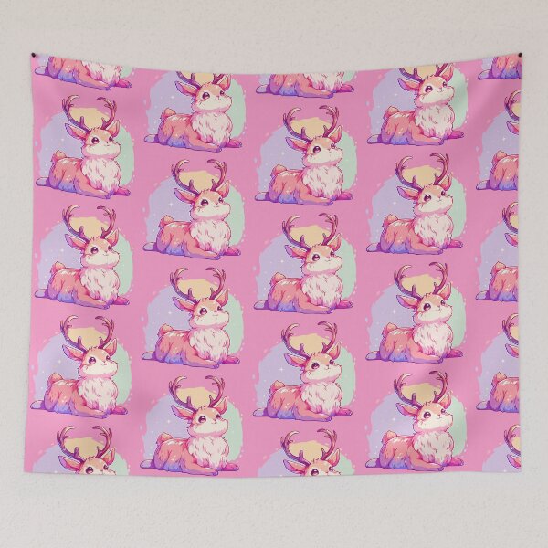 Item preview, Happy jackalope rabbit with vivid colors designed and sold by etherElric.