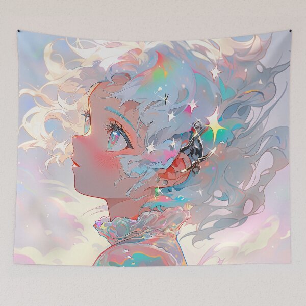 Item preview, Dream Pastel Cloudscape Anime Girl designed and sold by bubblegoth.