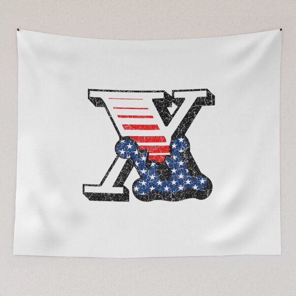 Item preview, X RETRO STYLE CAPITAL LETTER INITIAL T-SHIRT CLASSIC VINTAGE DISTRESSED STARS AND STRIPES AMERICAN USA FLAG AMERICA 4th JULY FONT LOGO TYPEFACE LETTERING TYPOGRAPHY MONOGRAM TEE designed and sold by prezziefactory.