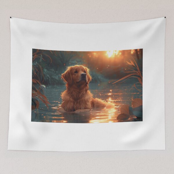 Item preview, Turquoise Tranquility: Charming Pup Amidst Teal Scenery and Anime Inspiration designed and sold by Shirtastically.