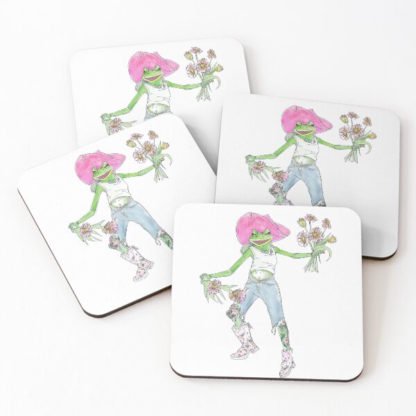 Item preview, Pink Cowgirl Frog With Flowers designed and sold by baucestudio.