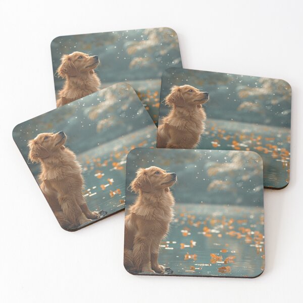Item preview, Minty Turquoise Pup by Tranquil Teal Waterlily Pond - A Cute Canine Amidst Long-Tailed Manga Art designed and sold by Shirtastically.