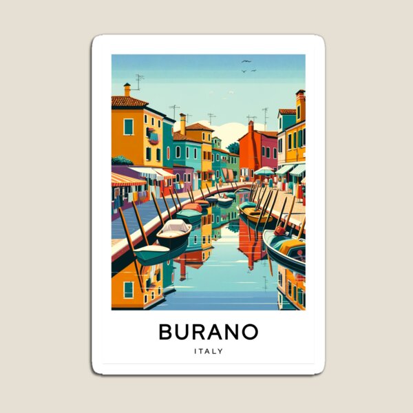 Item preview, Burano Italy Digital Art Poster designed and sold by TravelMarvel.