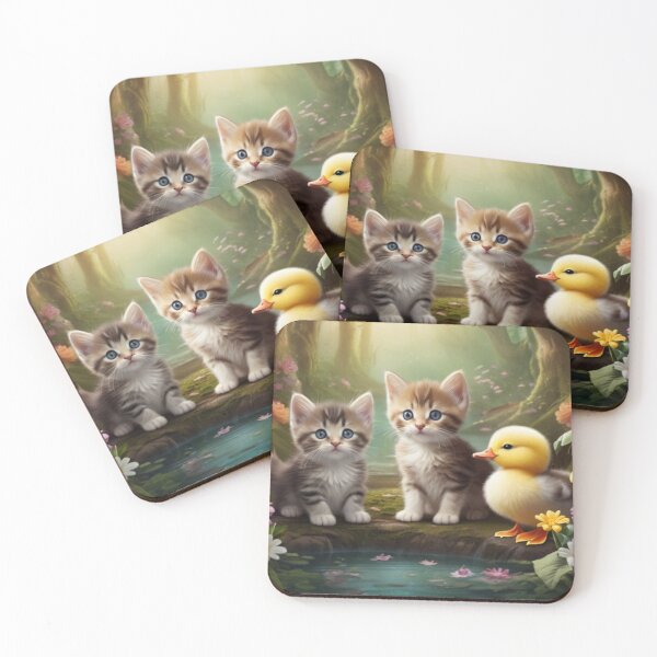 Item preview,  kittens and duck  in the Enchanted Forest designed and sold by T-shirtMill.