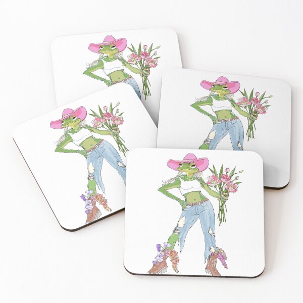 Item preview, Pink Cowgirl Frog with Wild Flowers designed and sold by baucestudio.