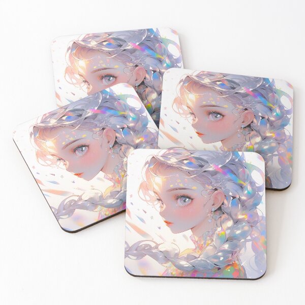 Item preview, Iridescent Glimmer Braids Anime Girl designed and sold by bubblegoth.