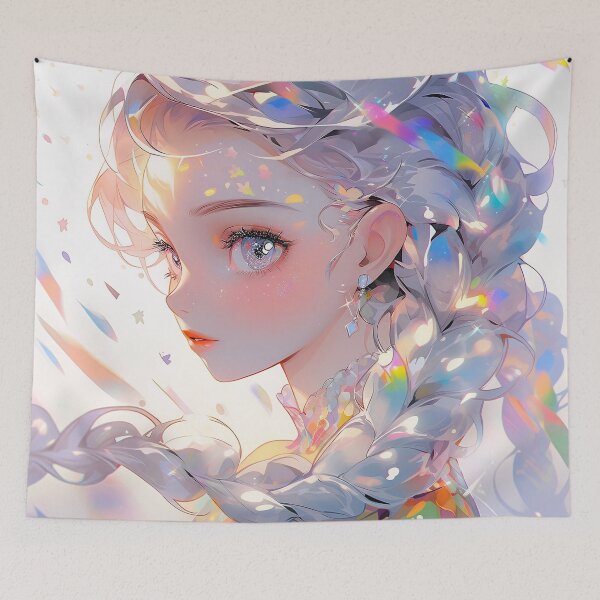 Item preview, Iridescent Glimmer Braids Anime Girl designed and sold by bubblegoth.