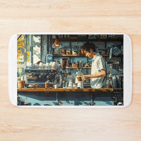 Item preview, Skilled Barista Brewing Foamy Espresso Drink at Busy Coffee House designed and sold by Shirtastically.