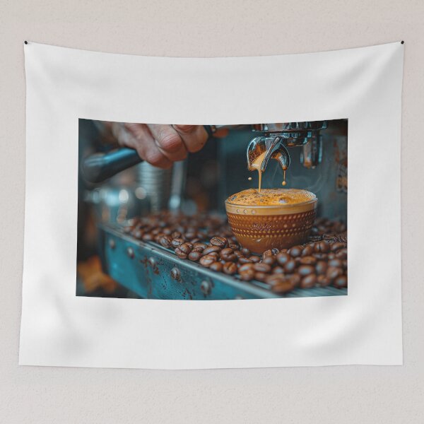 Item preview, Expert Barista Brewing Aromatic Espresso Beverage with Steamy Milk Foam at Vibrant Coffeehouse designed and sold by Shirtastically.