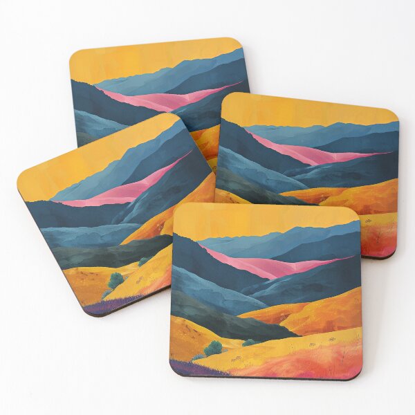 Item preview, Landscape Mountains Boho Nature Yellow Tones Moon Nature Painting designed and sold by ArtHouseNiklas.