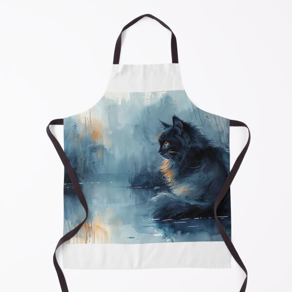 Item preview, Adorable Indigo-Cobalt Cat Sitting By A Tranquil Blue Pond designed and sold by Shirtastically.