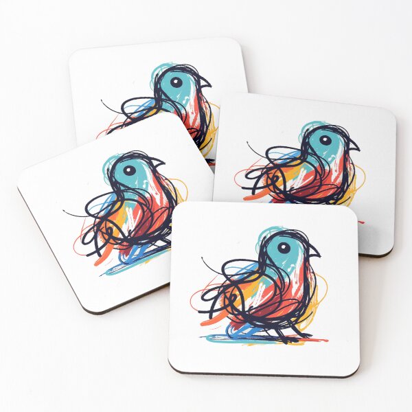 Item preview, A  rough abstract colored drawing of a pigeon designed and sold by perfect-radius.