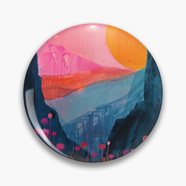 Item preview, Landscape Mountains Boho Nature Sun Nature Painting designed and sold by ArtHouseNiklas.