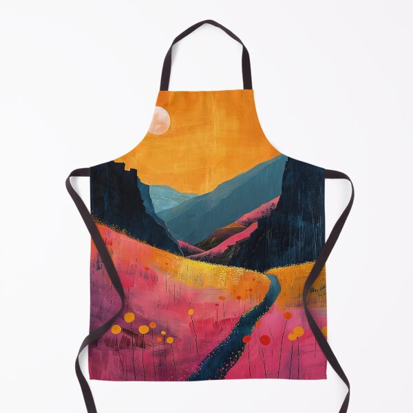 Item preview, Landscape Mountains Boho Nature Yellow Tones Moon Nature Painting designed and sold by ArtHouseNiklas.