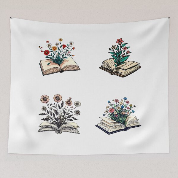 Item preview, Floral Book Lover Design pack designed and sold by SideKickCreates.