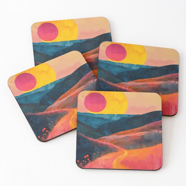 Item preview, Landscape Mountains Boho Nature Yellow Tones Moon Nature Painting designed and sold by ArtHouseNiklas.
