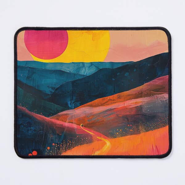 Item preview, Landscape Mountains Boho Nature Yellow Tones Moon Nature Painting designed and sold by ArtHouseNiklas.